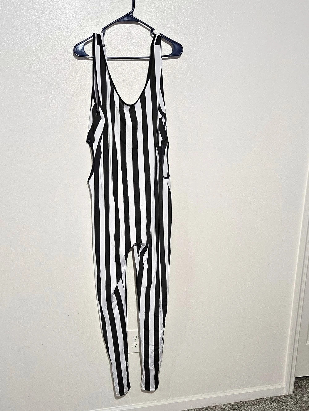 Striped Jumpsuit in Black & White Like New